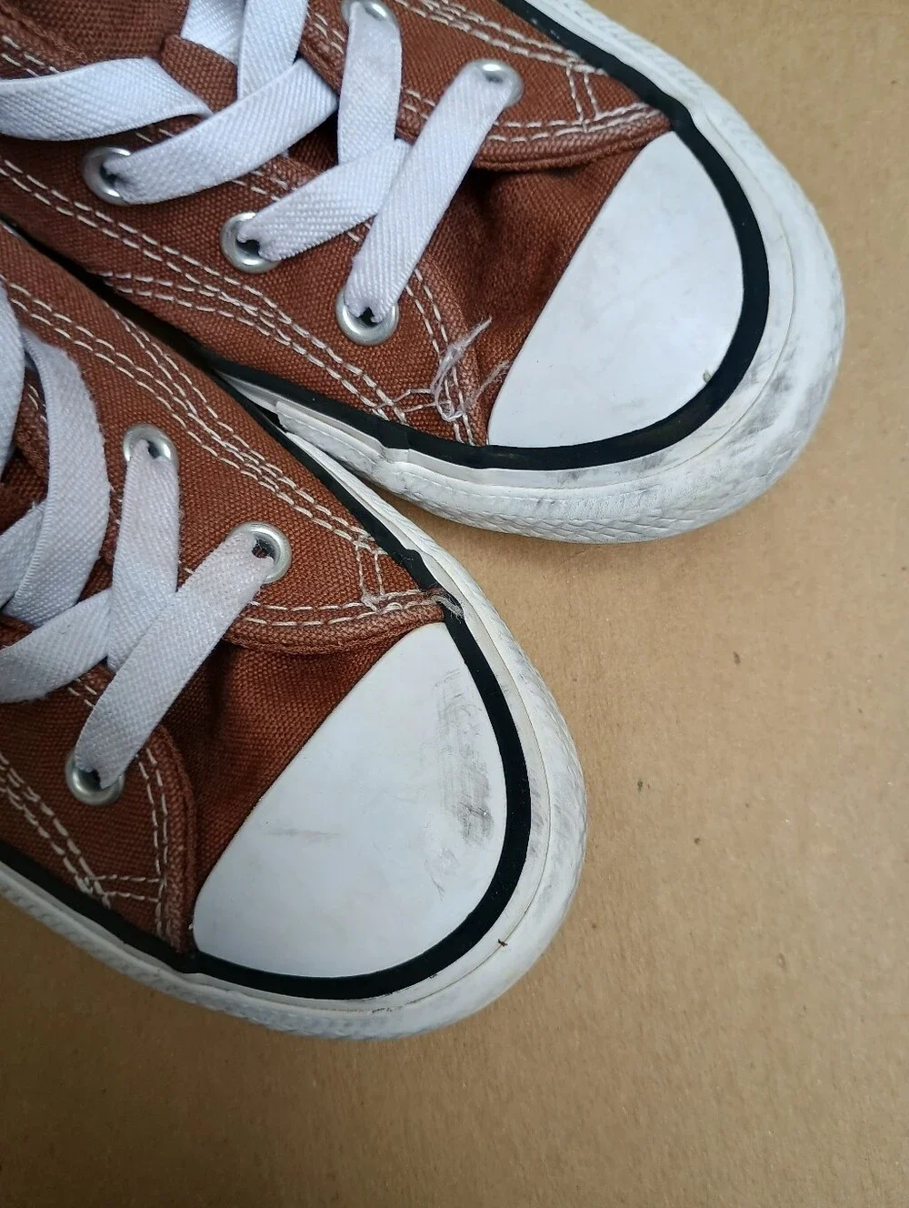Converse All Star Kids Brown High-Top Sneakers Sz 1 Hook Loop